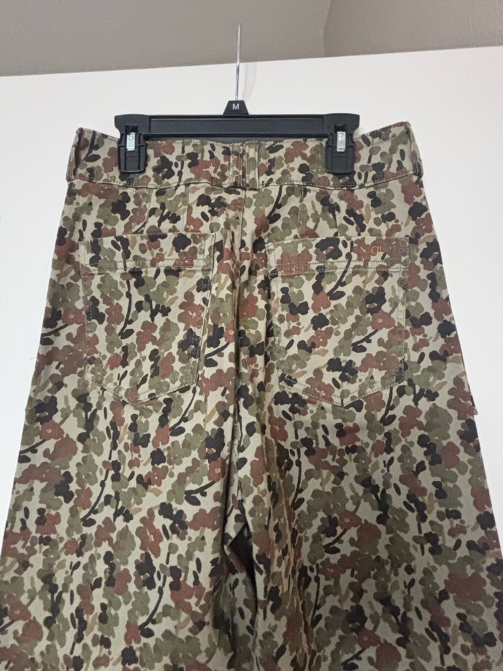 Pilcro Cropped Camouflage Print Ankle Pants in Olive, Brown, Black